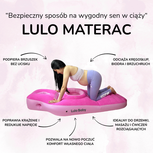 LuloMaterac™ – Ciążowy materac z otworem odciążającym brzuszek